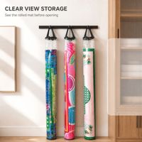 Sac de transport portable en PVC transparent pour tapis de mahjong, avec poignée, pour tapis de jeu enroulable et rangement à domicile