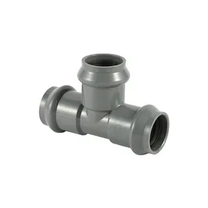 Factory Supply PN10 Plastic PVC Rubber Ring Joint Fitting Equal Tee with Three Socket