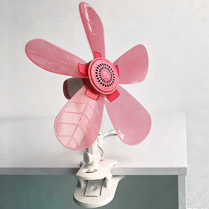 Ventilador de Escritorio Portátil con Clip, 5 Aspas en Forma de Hoja, Color Marrón, con Cable USB, Motor sin Escobillas, Plegable, 4000mAh - Product Image 4