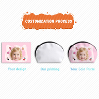Bolsa de Maquillaje Personalizada con Diseño de Dibujos Animados, en Forma de Abanico, de Poliéster, Monedero Personalizado, Mini Bolsa con Cremallera, Unisex, para Guardar Artículos Pequeños