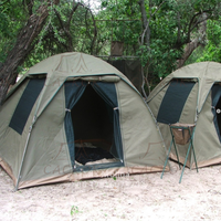 Tente de camping familiale de style safari pour 6 personnes, en gros, Afrique du Sud, portable et facile à installer, grande tente en toile