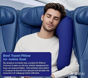 PVC <span class=keywords><strong>Inflatable</strong></span> du lịch không khí gối tựa đầu di động và cằm hỗ trợ đệm cho máy bay xe văn phòng cổ phần còn lại giấc ngủ ngắn - Product Image 3