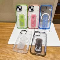 Clair Super classique pour iphone 11 12 13 14 15 pro max étui de support magnétique acrylique et matériau TPU couverture arrière