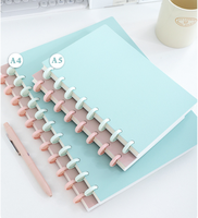 Carnet de notes créatif A4/A5 avec couverture en PP à reliure à disque, papier épais, motif Macaron Champignon, personnalisable avec logo - Cadeau