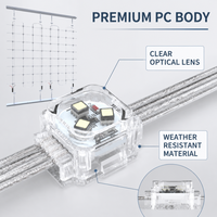 Rideau LED RGB personnalisé 8x8, 3 LED par pixel, DMX512, IP67 pour façade de bâtiment extérieur