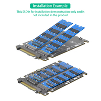 Adaptor Dual M.2 Key B+M ke U.2 SFF-8639, Kartu Konverter 2-in-1 M2 ke U.2 SFF8639/SAS/Dengan Penutup Plastik Hitam