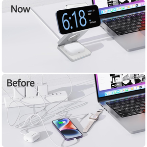 <span class=keywords><strong>Cargador</strong></span> Inalámbrico Plegable 3 en 1 de 15 W en Stock, Estación de Carga USB C, <span class=keywords><strong>Cargador</strong></span> de Viaje Magnético Inalámbrico para iPhone, iWatch y Auriculares - Product Image 5