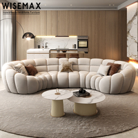 WISEMAX FURNITURE Canapé modulaire en tissu doux de style moderne en forme de L pour salon, canapé inclinable en forme de U, canapé sectionnel