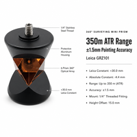Station totale Leica 360 Prisms avec projecteur Biled, double faisceau 4 Pro Mini Beam 100W, 6 projecteurs frontaux, 7 380 king, prisme de levé pour mât de topographie