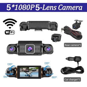 <span class=keywords><strong>Uber</strong></span>/Taksi Sürücüleri için 5 Kanallı Araç Kamerası WIFI GPS 1080P 5 Kamera 3 İnç Ekran APP G-Sensor 5 Lensli DVR IR Gece Görüşü - Product Image 2