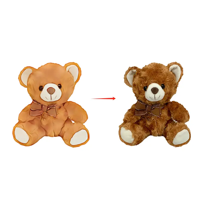 Kích thước nhỏ thăng hoa tùy chỉnh gấu bông với Ribbon đồ chơi sang trọng 7 inch mềm gấu nâu búp bê sang trọng Valentine quà tặng ngày