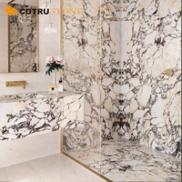Calacatta Viola Marbre Poli Dalle Pourpre Veine pour Cuisine Comptoir Carrelage Panneau Mural Escalier