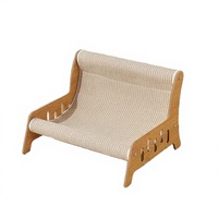 MLJ Maison pour animaux de compagnie en sisal et bois, griffoir pour chat, lit pour chat de grande taille, facile à nettoyer, meuble d'intérieur multifonctionnel