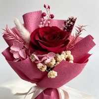 Bouquet de roses éternelles et fleurs séchées faites à la main - Aromathérapie solaire pour voitures, longue durée (3-5 ans), autoportant
