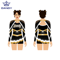 Haute Qualité Applique Logo Cheerleading Uniforme Ensembles Jeunesse Danse Jupes Spandex Diamants Cheer Compétition Porter
