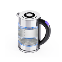 Bouilloire Électrique Sans Fil en Verre Borosilicate de 2,5 L, Style Samovar, Puissante 1800W, pour Usage Domestique, Prise en Charge du Logo Personnalisé