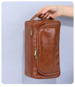 Custom portable makeup bag Eu American large capacity waterproof <b>storage</b> travel PU leather <b>toiletry</b> bag multi functional <b>storage</b> - Product Image 4