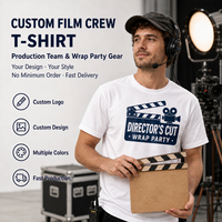 Kaos Streetwear DG001 180gsm 100% Katun dengan Pola Cetak Kustom Produksi Film Media Tim Staf Seragam Grosir Cepat Kering
