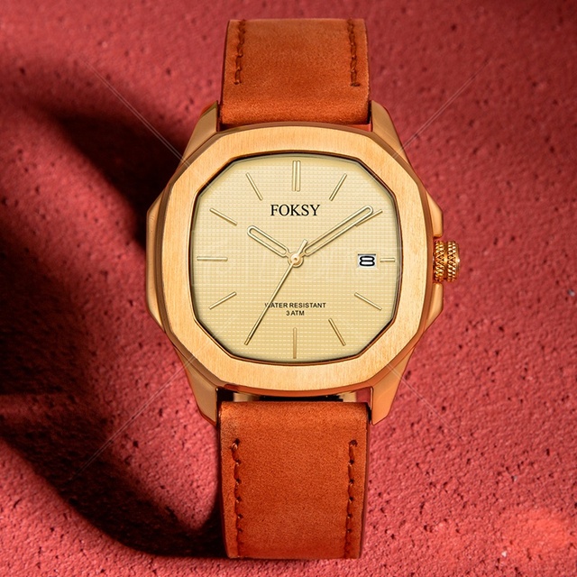Good Quality Custom Logo Foksy Men's Fashion Japanese Miyota Quartz Luxury Wrist Watches