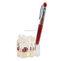 Porte-stylo en acrylique transparent de qualité supérieure en forme d'érable avec figurine flottante interne personnalisable, souvenir du Canada, presse-papiers