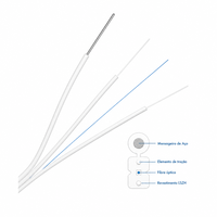 Kabel Drop FTTH 1 Core GJYXFCH FRP Self-Supporting Kekuatan Tarik Tinggi Putih/Hitam Tersedia Stok Besar Alchuang untuk Luar Ruangan