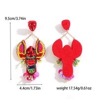 Boucles d'oreilles pendantes bohèmes en perles de rocaille, motif animaux marins, faites à la main, bijoux d'été bohèmes pour femmes