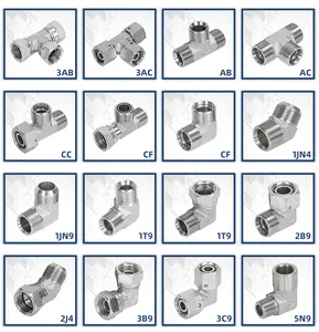 3AB Hydraulic Swivel Tee Fittings 3-ways Hydraulic Female Thread Fitting Tee Adapter