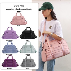 <b>Light</b> Wear Resistant Pleated Business Trip Bag Wide Reinforced Handle Detachable Adjustable Shoulder Strap Student Large Bag - Product Image 1