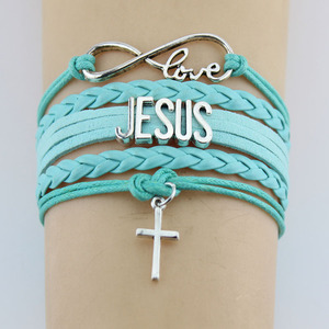 Braccialetto con ciondolo a forma di pesce e scritta 'Jesus Love' del 2020, braccialetto portafortuna con corda rossa e nera, fatto a mano, per donna e uomo. - Product Image 6