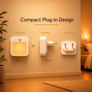 Mini Luce Notturna LED con <span class=keywords><strong>Sensore</strong></span>, <span class=keywords><strong>Lampada</strong></span> da Parete Quadrata con Spina EU/US per Camera da Letto, Corridoio, Scale 110V 220V - Product Image 4