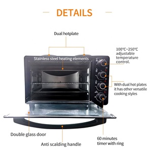 <span class=keywords><strong>Four</strong></span> <span class=keywords><strong>Électrique</strong></span> de Cuisine de 28L avec 2/3 Plaques Chauffantes, <span class=keywords><strong>Four</strong></span> <span class=keywords><strong>Électrique</strong></span> avec Rôtissoire et Gril pour Usage Domestique - Product Image 6