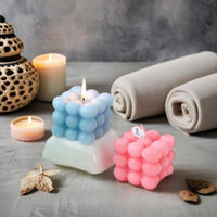 Bougie de cire en forme de bulle de mini cube coloré le mieux sélectionné Aromathérapie Moule à bougie rotatif 3D pour l'éclairage de la maison