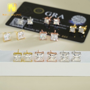 Vente en gros de boucles <span class=keywords><strong>d</strong></span>'oreilles en <span class=keywords><strong>diamant</strong></span> Hip Hop Moissanite clous en <span class=keywords><strong>diamant</strong></span> de laboratoire taille princesse hommes femmes boucles <span class=keywords><strong>d</strong></span>'oreilles solitaires en argent sterling - Product Image 4