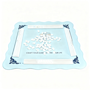 Tapis <span class=keywords><strong>de</strong></span> Mahjong en cuir violet pliable et résistant à l'eau, à bord festonné, pour Mahjong, poker, jeux <span class=keywords><strong>de</strong></span> cartes et <span class=keywords><strong>de</strong></span> tuiles - Product Image 2