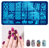 NAP005 Plaque de stamping pour ongles en acier inoxydable personnalisée Marque Tamax, 12 styles, ensemble de moules créatifs pour nail art et peinture, manucure douce
