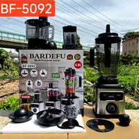 Blender Kapasitas Besar dengan Wadah Pencacah dan Cangkir Penggiling, Pengolah Makanan Stainless Steel untuk Keluarga dan Pesta