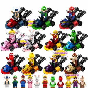 KF6186A Jeu de Dessin Animé Film Super Bros Donkeykong Pêche Yoshi Mario Luigi Mini Action Building Block Figure Plastique Jouet Briques