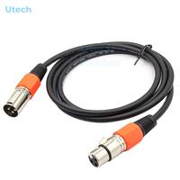 Câble de microphone OEM 3 broches mâle vers femelle en PVC de haute qualité 2026, DMX, XLR 3 broches, orange, pour micro