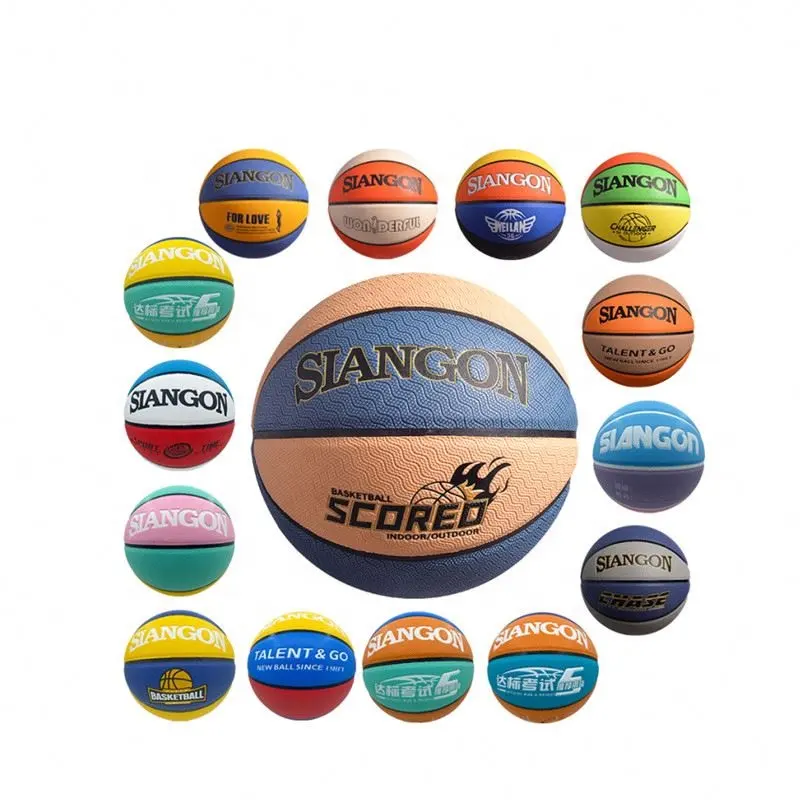 Professional PU Basketball Training Custom Print Logo Outdoor And Indoor Game Ball In Bulk Street Color Combination Basketball