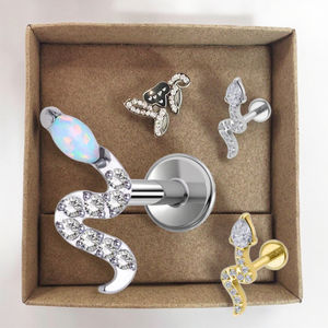 Cartilage de serpent Xinfocus, <span class=keywords><strong>piercing</strong></span> d'<span class=keywords><strong>oreille</strong></span>, boucle d'<span class=keywords><strong>oreille</strong></span> helix tragus, vente en gros, <span class=keywords><strong>piercing</strong></span> tendance pour femmes et hommes - Product Image 4