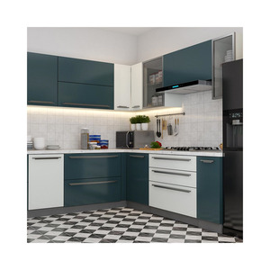 Armario de cocina moderno ACE MDF vidrio melamina mate almacén <span class=keywords><strong>stock</strong></span> directo al por mayor almacenamiento de madera maciza despensa armario de cocina - Product Image 3