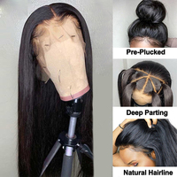Perruques Tressées en Cheveux Naturels Pleine Dentelle de Qualité Supérieure pour Femmes Noires, Perruques Frontales en Dentelle HD Transparente 360, Perruques en Cheveux Naturels avec Dentelle Frontale