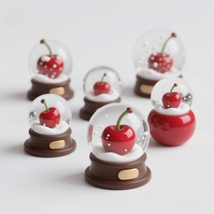 Globe <span class=keywords><strong>à</strong></span> <span class=keywords><strong>eau</strong></span> <span class=keywords><strong>cerise</strong></span> avec logo personnalisé - Globe <span class=keywords><strong>à</strong></span> neige en résine peint <span class=keywords><strong>à</strong></span> la main en 3D avec LED, commande en gros pour cadeau promotionnel et souvenir d'entreprise - Product Image 1