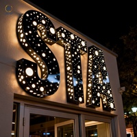 Enseigne lumineuse LED rétroéclairée personnalisée pour entreprise, lettres murales sur mesure, enseigne lumineuse pour entreprise, logo extérieur