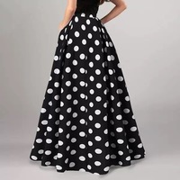 Falda y Bufanda de Halloween con Estampado de Puntos Estilo Rock and Roll para Mujer, Disfraz de los Años 50-60