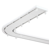 Rail de rideau double intégré en alliage d'aluminium, design monobloc luxe léger, rail droit épaissi à fonctionnement silencieux