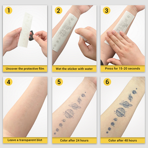 Autocollant de <span class=keywords><strong>tatouage</strong></span> semi-permanent Boldink personnalisé, réaliste, motif hippocampe, requin, <span class=keywords><strong>tortue</strong></span>, résistant à l'eau, longue durée (2 semaines) - Product Image 2