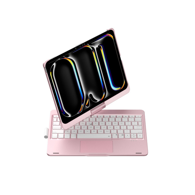 360° Rotate Keyboard Case for iPad (A16) 11th Gen 11inch 2025&iPad 10th Gen 10.9inch 2022 With Pencil Holder-Rose Gold