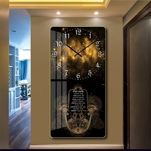 Hồi giáo Đồng hồ treo tường sơn nghệ thuật in kim loại khung bức tranh tường cho ramadan hồi giáo kiến trúc pha lê sứ tường trang trí - Product Image 3
