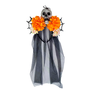 Copricapo Floreale Stile Dark con Ragno e Velo per Costume da Sposa di Halloween, Accessorio Fotografico per il Giorno dei Morti - Product Image 4